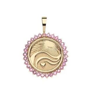 Jane Win Love Strength Courage Coin Petite Embellished Pendant Necklace